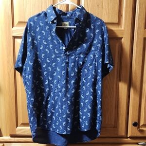 J. Crew Navy Paisley Button Down Shirt